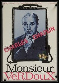 3x679 MONSIEUR VERDOUX Czech 11x16 '74 cool Grygar art of Charlie Chaplin as gentleman Bluebeard!