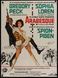 3x447 ARABESQUE Danish '66 Gregory Peck, sexy Sophia Loren, ultra mod, ultra mad, ultra mystery!
