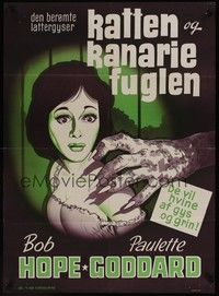 3x463 CAT & THE CANARY Danish R60s different art of monster hand & sexy Paulette Goddard!