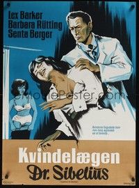 3x484 DR. SIBELIUS Danish '62 Lex Barker, Barbara Rutting, Senta Berger, Stevenov artwork!