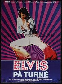 3x486 ELVIS ON TOUR Danish '72 classic artwork of Elvis Presley singing into microphone!