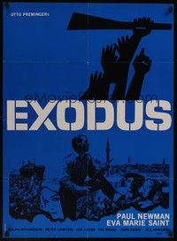 3x489 EXODUS Danish R80s Otto Preminger, great artwork of arms reaching for rifle by Saul Bass!
