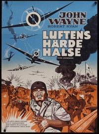 3x491 FLYING LEATHERNECKS Danish '71 air-devils John Wayne & Robert Ryan, Howard Hughes