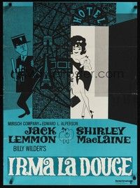 3x510 IRMA LA DOUCE Danish '63 Billy Wilder, great art of Shirley MacLaine & Jack Lemmon!
