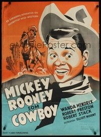3x534 MY OUTLAW BROTHER Danish '54 Lundvald art of wacky Mickey Rooney!