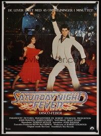 3x559 SATURDAY NIGHT FEVER Danish '77 best image of disco dancer John Travolta & Karen Lynn Gorney!