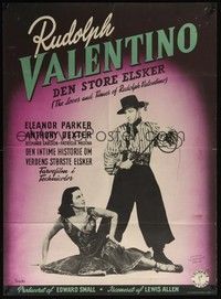 3x590 VALENTINO Danish '51 Eleanor Parker, Anthony Dexter as Rudolph, Mailino art!