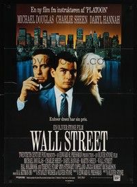 3x593 WALL STREET Danish '87 Michael Douglas, Charlie Sheen, Daryl Hannah, Oliver Stone!