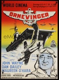 3x599 WINGS OF EAGLES Danish '57 art of pilot John Wayne, aircraft carrier & crashing plane!