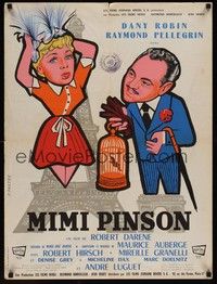 3x154 MIMI PINSON French 23x32 '58 Dany Robin, Raymond Pellegrin, cool Pastre art of cast!