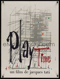 3x157 PLAYTIME French 23x32 '67 Jacques Tati, cool different art by Baudin & Rene Ferracci!
