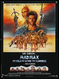 3x175 MAD MAX BEYOND THUNDERDOME French 15x21 '85 art of Mel Gibson & Tina Turner by Richard Amsel