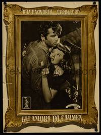 3x129 LOVES OF CARMEN Italian 13x18 pbusta '49 romantic close up of Rita Hayworth & Glenn Ford!