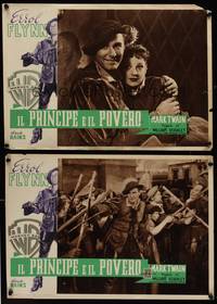 3x131 PRINCE & THE PAUPER 2 Italian 13x18 pbustas R51 great images of Errol Flynn!