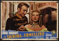 3x135 THAT LADY IN ERMINE Italian 13x18 pbusta '49 image of Betty Grable & Douglas Fairbanks Jr.!