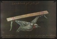 3x250 WHEREVER YOU ARE Polish 27x38 '88 Krzysztof Zanussi, art of bird tied to wood by Stasys!
