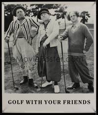3y556 GOLF WITH YOUR FRIENDS commercial poster '90 the Three Stooges out on the links!