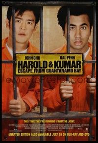 3y499 HAROLD & KUMAR ESCAPE FROM GUANTANAMO BAY video advance mini poster '08 behind bars!