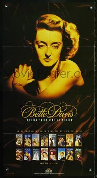 3y241 BETTE DAVIS SIGNATURE COLLECTION special 19x36 video poster '90 great sexy close up image!