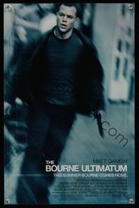 3y480 BOURNE ULTIMATUM advance special poster '07 cool image of Matt Damon as Jason Bourne!