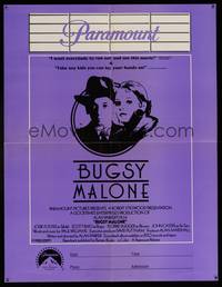 3y346 BUGSY MALONE special poster '76 Jodie Foster, Scott Baio, cool art of juvenile gangsters!