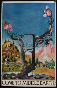 3y092 COME TO MIDDLE EARTH special poster '70s J.R.R. Tolkien, cool fantasy art by Brem!