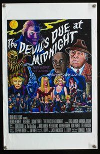 3y490 DEVIL'S DUE AT MIDNIGHT special 11x17 '04 horror comedy, George Kennedy, J.L.D. artwork!