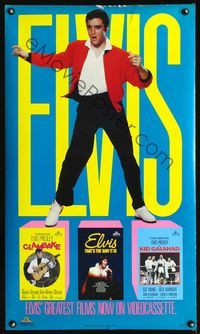 3y168 ELVIS' GREATEST FILMS video 1sh '86 Elvis on video, great image of the King!