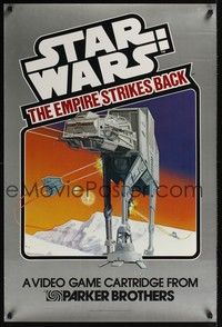 3y270 EMPIRE STRIKES BACK advertising poster 24x36 '82 cool artwork of AT-AT, video game cartridge!