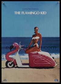 3y497 FLAMINGO KID teaser special poster '84 sexy Janet Jones in bikini on flamingo moped!