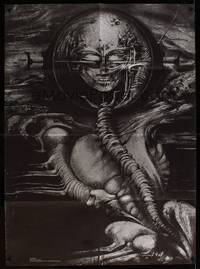 3y554 GENIUS Swiss commercial poster '69 creepy H.R. Giger artwork!