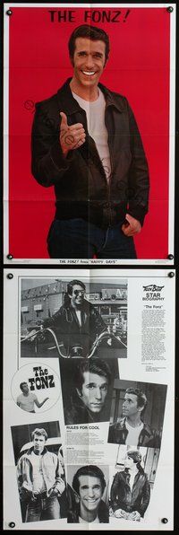 3y558 HAPPY DAYS DS commercial poster '76 cool image of Henry Winkler as the Fonz!