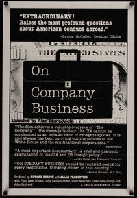 3y415 ON COMPANY BUSINESS special 19x28 '80 Alan Francovich, CIA documentary!