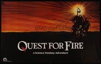 3y308 QUEST FOR FIRE teaser special 25x40 '81 Rae Dawn Chong, great artwork of prehistoric cavemen!