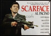 3y588 SCARFACE signed Italian commercial 24x34 '83 by Al Pacino as Tony Montana, Brian De Palma!