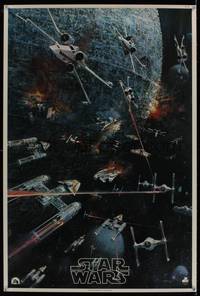 3y317 STAR WARS soundtrack special poster '77 George Lucas classic, great battle art by Berkey!