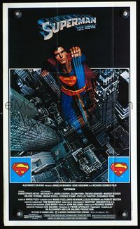 3y220 SUPERMAN Topps poster '81 cool image of flying comic book hero Christopher Reeve!