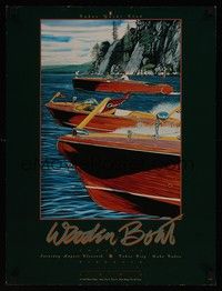 3y113 WOODEN BOAT CONCOURS special 18x24 '90 Chris Craft Boat Show, cool Dryer artwork!
