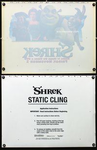 3y435 SHREK video special static cling poster '01 Mike Myers, Eddie Murphy, Cameron Diaz!