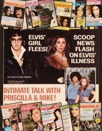 3z019 LOT OF 12 PHOTOPLAY MAGAZINES lot '74 Elvis, Priscilla, Liz, Sonny & Cher, Barbra + more!