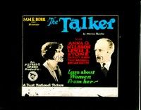 3z133 TALKER glass slide '25 Lewis Stone learns about women from pretty Anna Q. Nilsson!