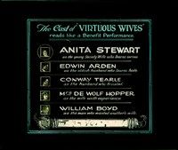 3z136 VIRTUOUS WIVES glass slide '18 5 great stars with portraits of each, including William Boyd!
