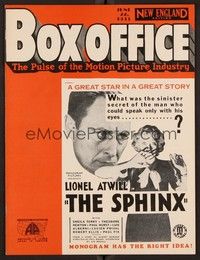 3z045 BOX OFFICE exhibitor magazine June 22, 1933 Three Musketeers with John Wayne, The Sphinx!