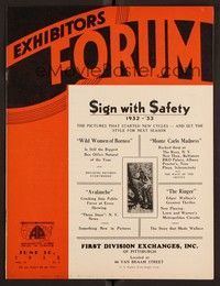 3z034 EXHIBITORS FORUM exhibitor magazine June 30, 1932 Ken Maynard in Texas Gun Fighter!