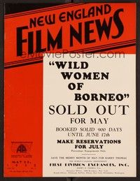 3z031 NEW ENGLAND FILM NEWS exhibitor magazine May 19, 1932 Wild Women of Borneo booked solid!