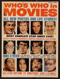 3z098 WHO'S WHO IN MOVIES magazine '71 Elvis, Ali, Barbra, Steve McQueen, Liz Taylor, Dean Martin!