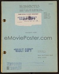 3z152 KING'S THIEF script January 13, 1953, screenplay by Christopher Knopf!