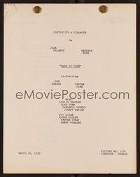 3z154 KISS OF FIRE continuity and dialogue draft script March 18, 1955, screenplay by Coen & Collins