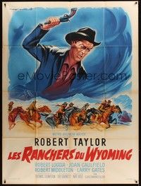 4a230 CATTLE KING French 1p '63 cool different art of Robert Taylor by Roger Soubie!