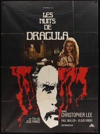 4a235 COUNT DRACULA French 1p '71 directed by Jesus Franco, Christoper Lee as the vampire!